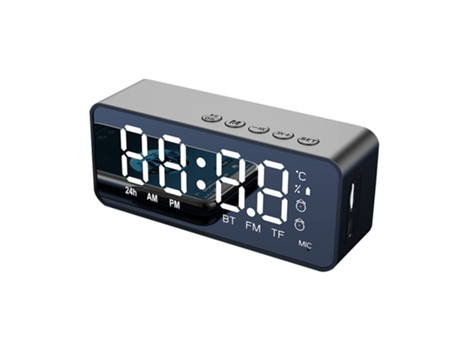Altavoz inalámbrico G50 Mini diseño de superficie de espejo compatible con tarjeta TF 2 en 1 Práctico altavoz despertador compatible con Bluetooth ...