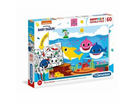 Puzzle para Colorear Clementoni Baby Shark (60 Piezas)