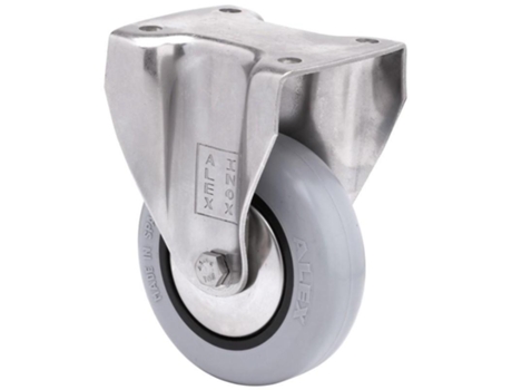 Rueda fija inox.17bhi100cp-plgi poliamix-goma gris eje liso ALEX