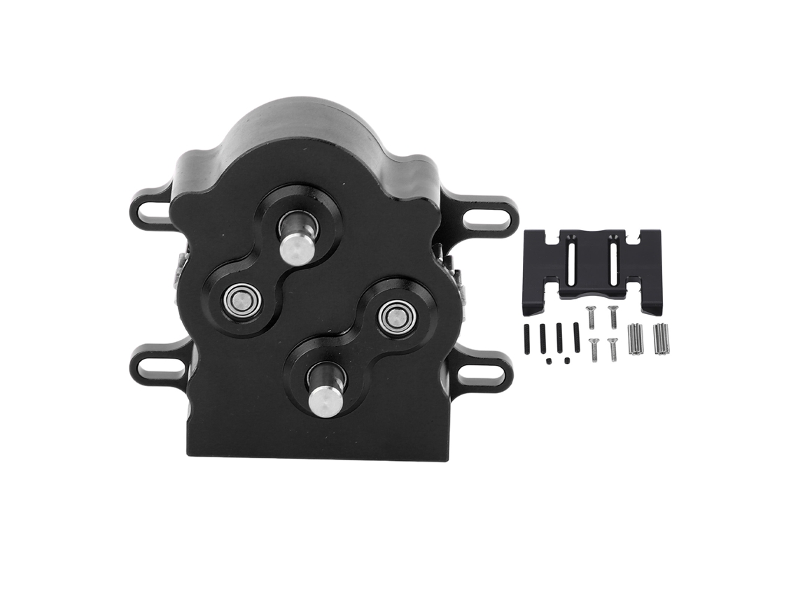 Caja De Engranajes Con Motor De Rotor Externo Doble Para Rc Crawler Scx10 1/10 En Aluminio Negro.