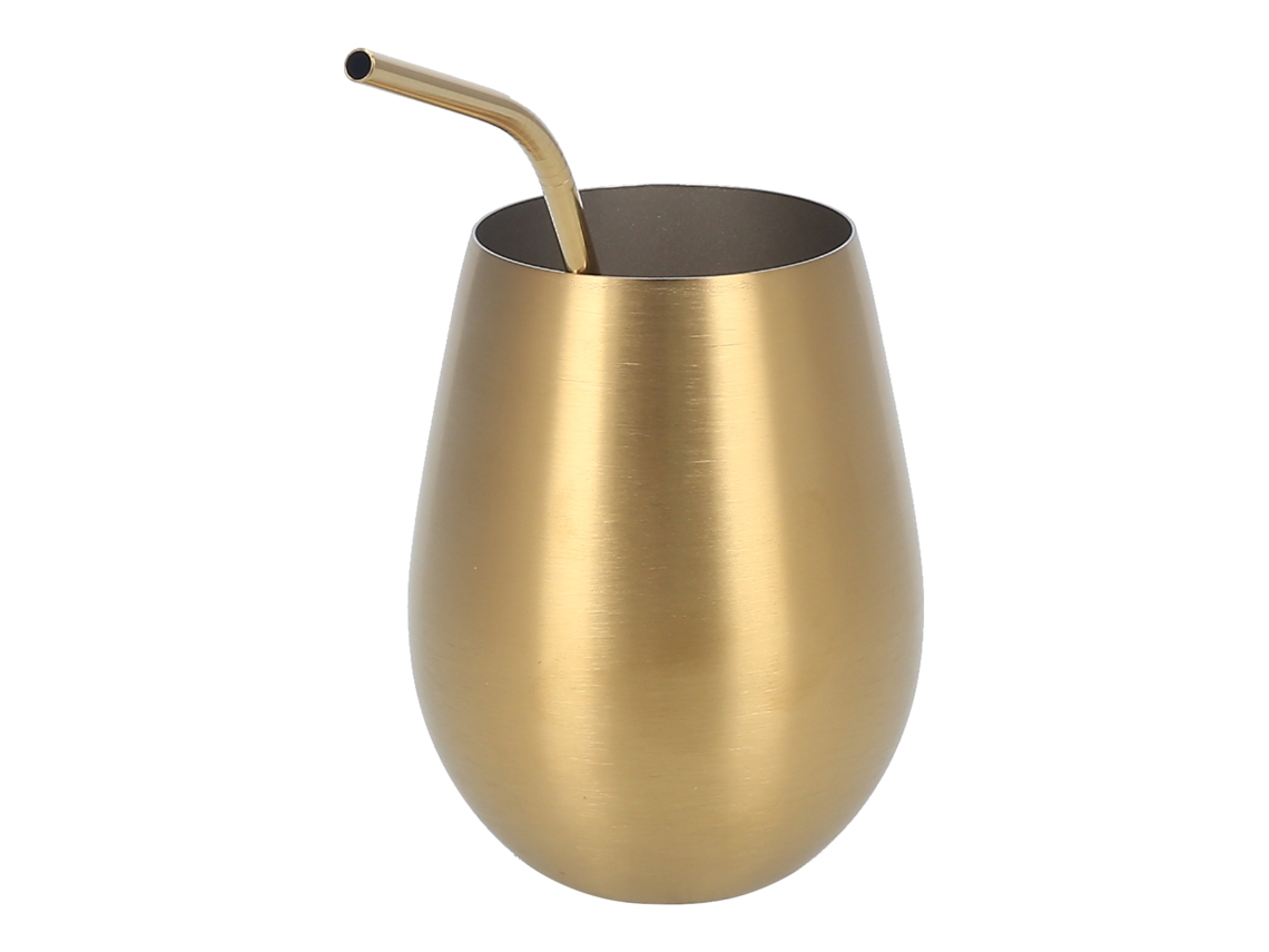 MEOIRUERY Vaso para Cerveza 500ml de Acero Inoxidable 304 con Cañita, Capa Simple, para Bar o Hogar