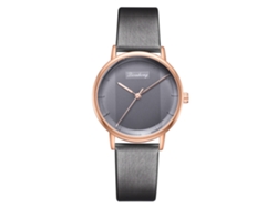 Reloj De Pulsera Sencillo Y Elegante Para Mujer, De Aleación, Con Correa De Pu Gris.
