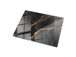 Tablero de mesa rectangular de Espelharte (120 x 80 cm - Diseño de mármol con vetas - Negro)