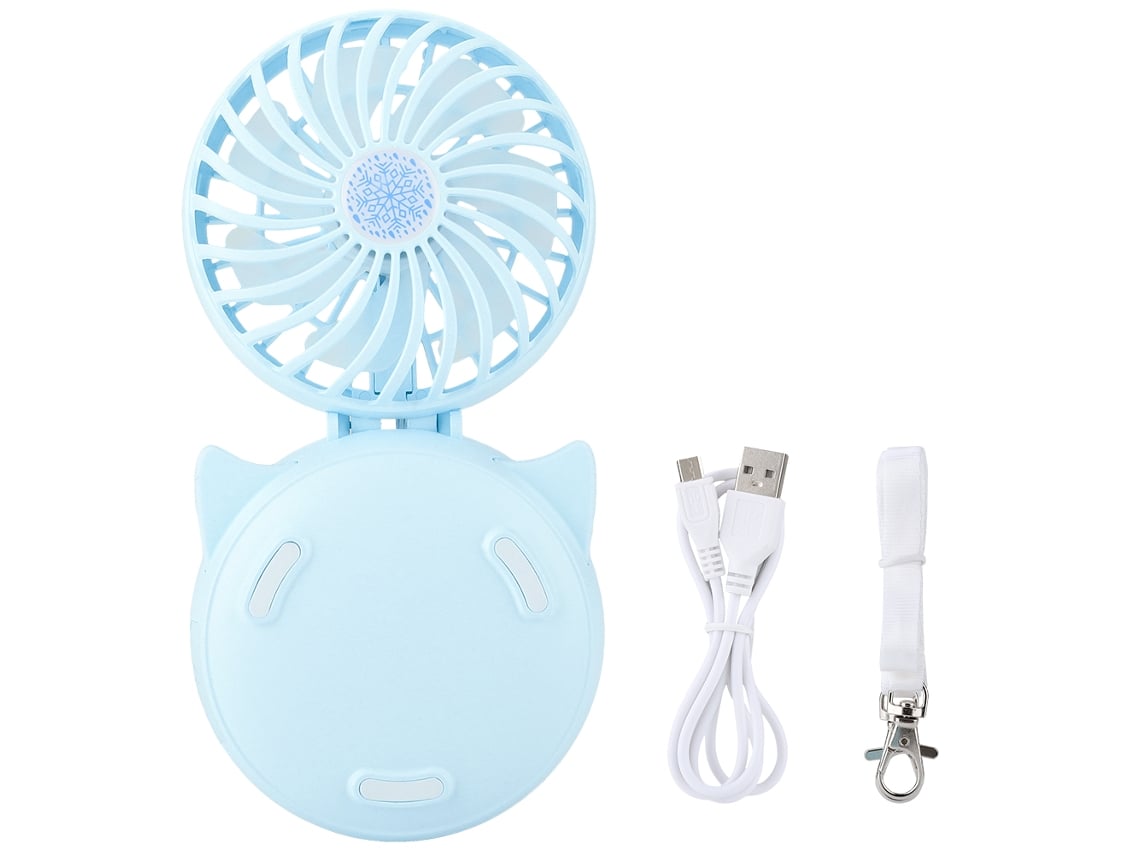 Espejo De Belleza (con Luz Led, Ventilador Plegable Recargable Por Usb)