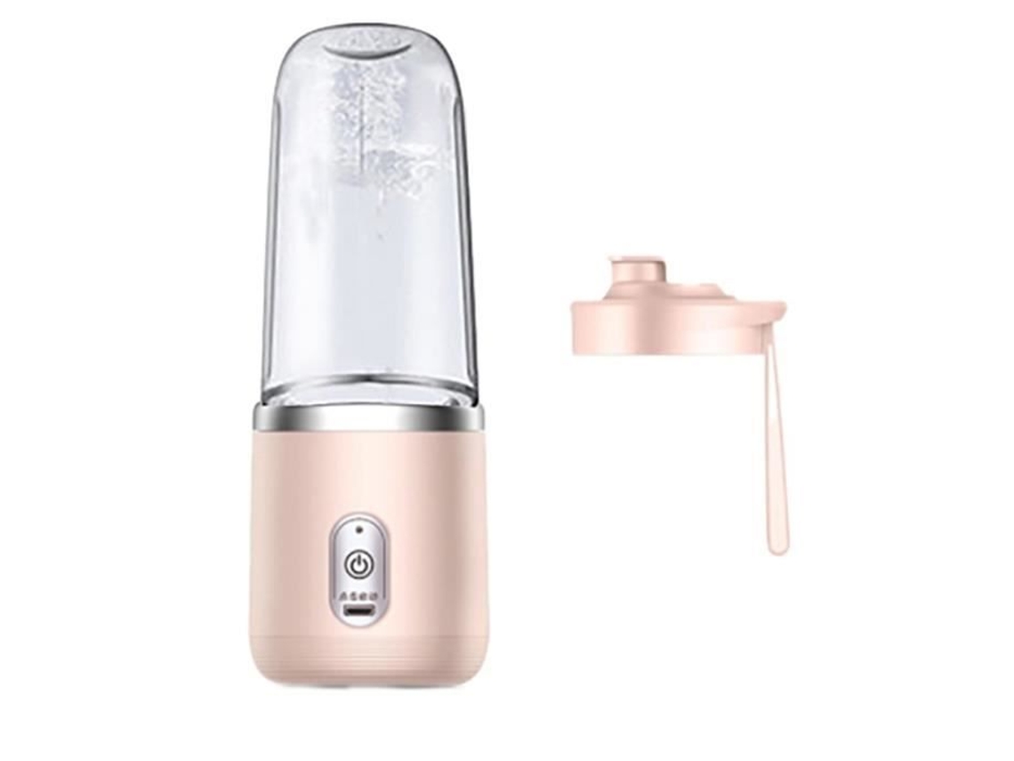 Espremedor elétrico portátil cor rosa 400ml, espremedor sem fio recarregável 21000 rpm para 