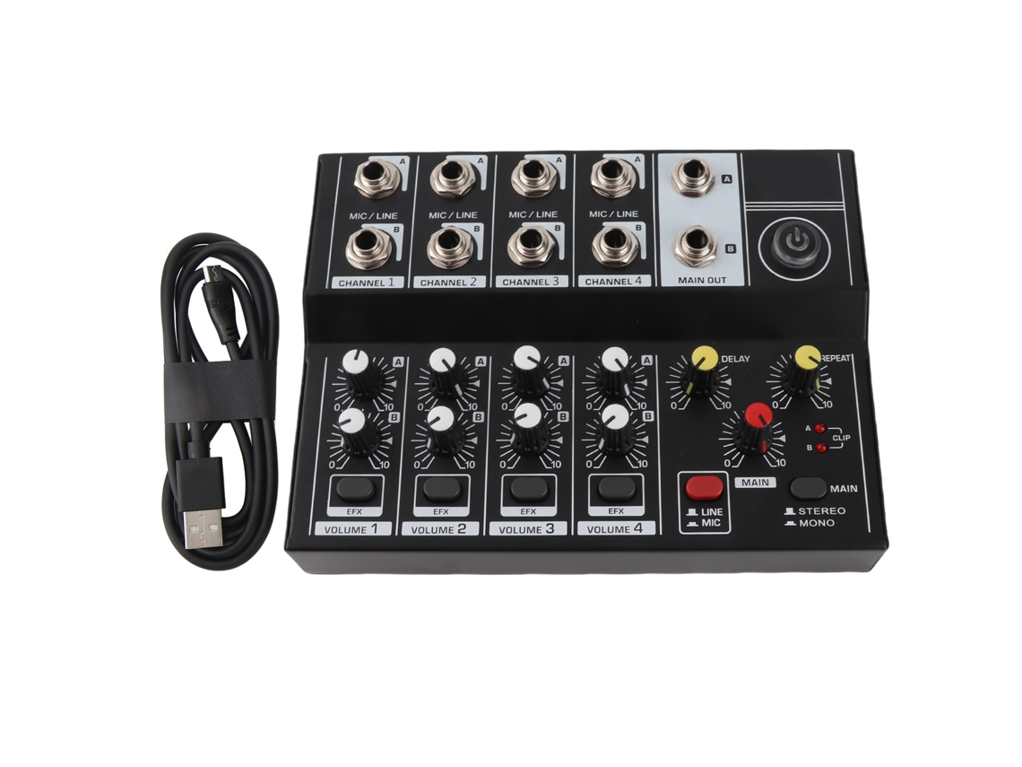 Consola Mezcladora De Sonido 8 Canales Modos Aluminio Batería 1200mah Fácil Uso Para Transmisión