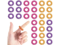30 Anillos De Acupresión, Juego De Anillos Sensoriales Con Púas Para Adolescentes Y Adultos, Reductor De Estrés Silencioso Y Masajeador.