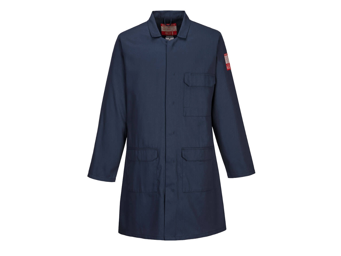 Bata Standard Resistente A La Llama - Comodidad Y Seguridad Azul Marino / Xxl