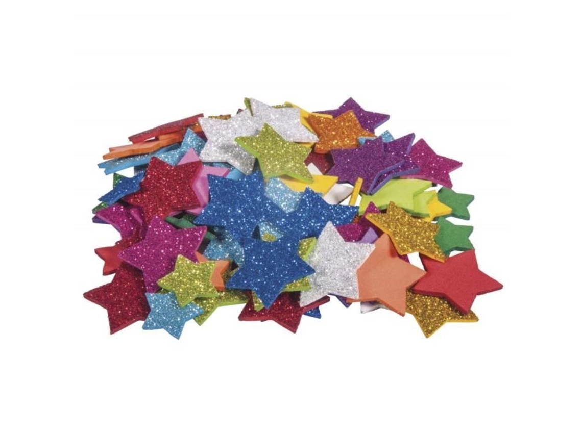 Estrellas de gomaespuma con purpurina Hobby Rayher, 2 unidades 30231000 Rayher
