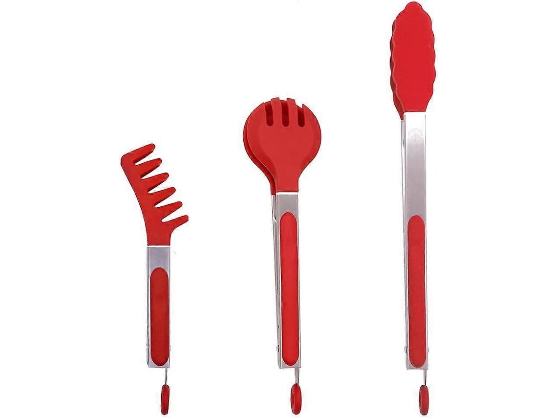 3 Pinzas De Acero Inoxidable Con Puntas De Silicona, 9 Pulgadas Clip Antiadherente Resistente Al Calor 280c Para Comida Variada