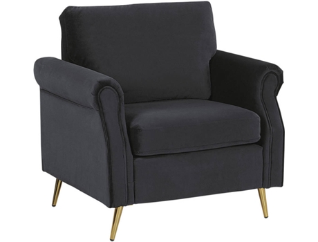 Sillón de terciopelo negro/dorado BELIANI Vietas