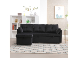 Sofá cama multifuncional con espacio de almacenamiento y cama plegable, sofá modular en forma de L con chaise longue, ideal para sala de estar.