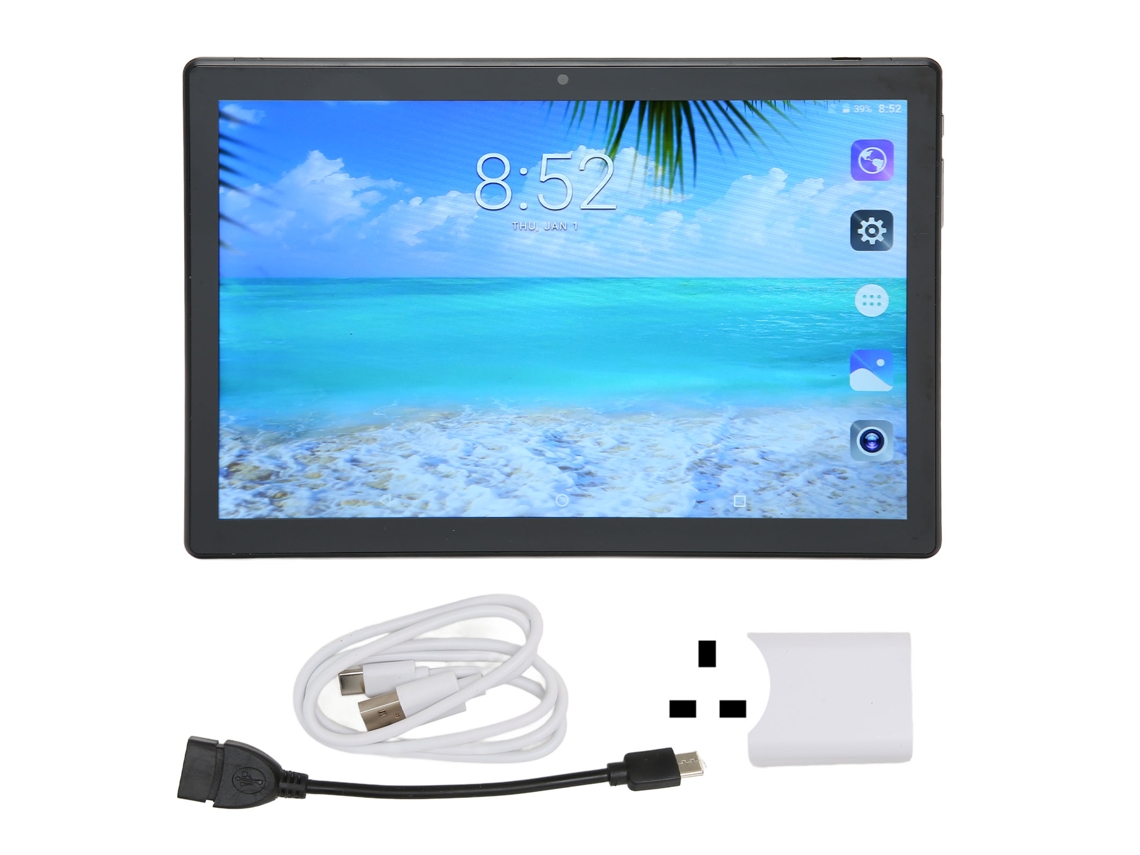 Tableta de oficina de 10,1 pulgadas FHD, ocho núcleos, 6 GB de RAM, 128 GB de ROM, cámara dual, luz dorada