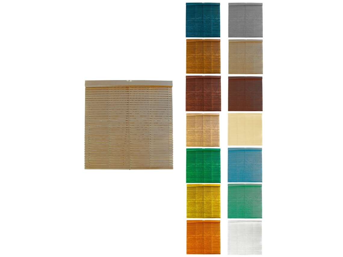 Persiana De Madera Alicantina Con Polea Metálica - Estor Enrollable Para Ventanas, Puertas, Salón Ocre (pintada) 70 X 120 Cm