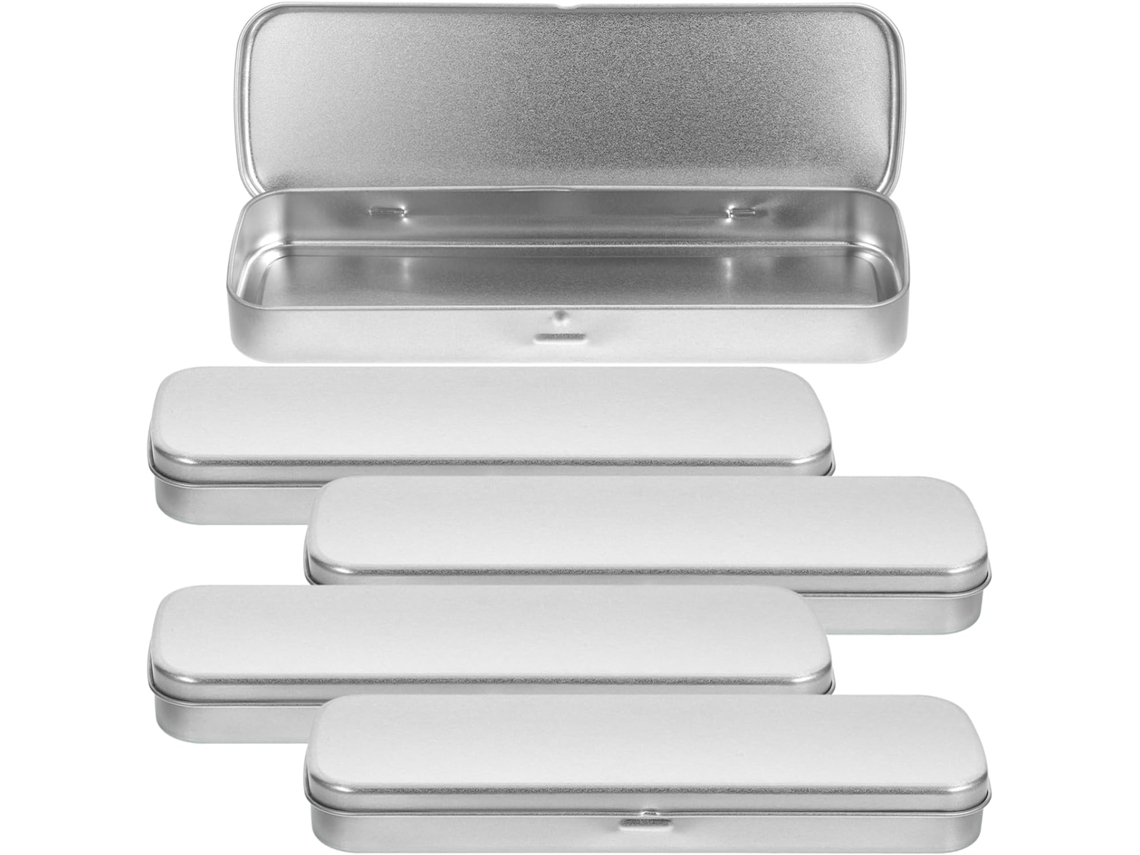 Estuche metálico rectangular Slowmoose, 5 piezas, caja de hojalata esmerilada.