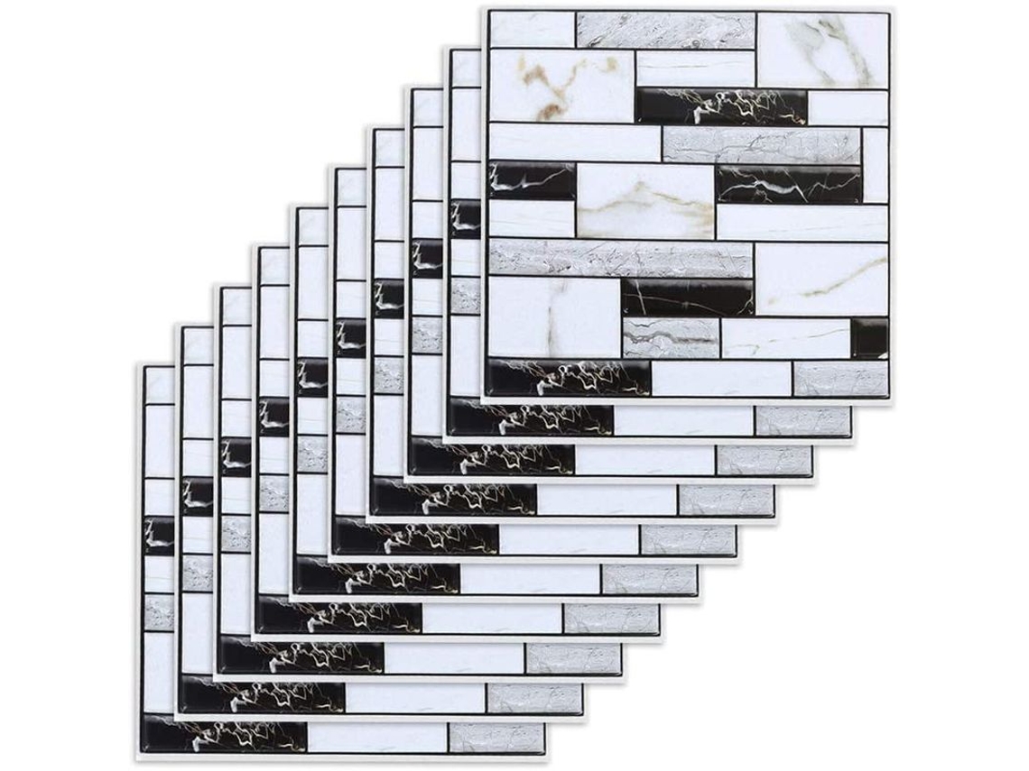 10 pegatinas de pared de PVC impermeables para baño y cocina, decoración removible para paredes de azulejos.