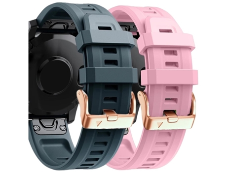 Correa Silicona Cierre Metálico para Garmin Epix Pro 42Mm Gen 2 Azul Oscuro y Rosa Pack 2X VEANXIN
