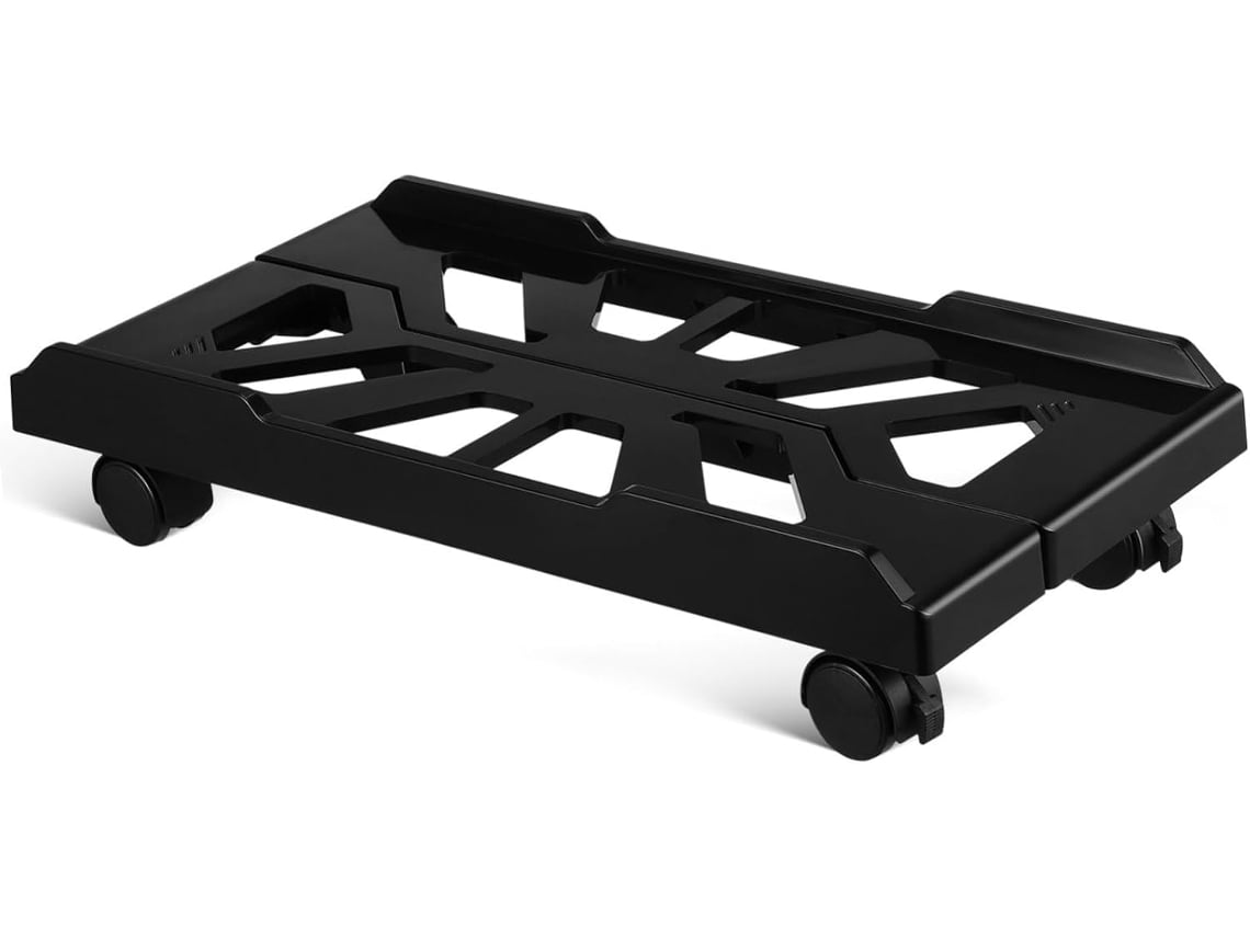 Soporte Ajustable Para Torre De Pc De Abs Negro Con Ruedas Con Bloqueo, Carro Móvil De Suelo
