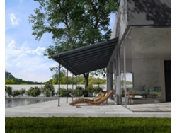 CANOPIA Capri Pérgola Cubierta para Terraza de Aluminio 3X9,7 m Gris