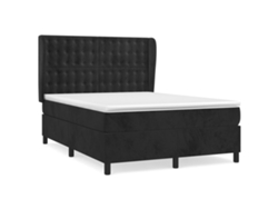 Maison Exclusive - Cama Box Spring Con Colchón Terciopelo Negro 140x200 Cm