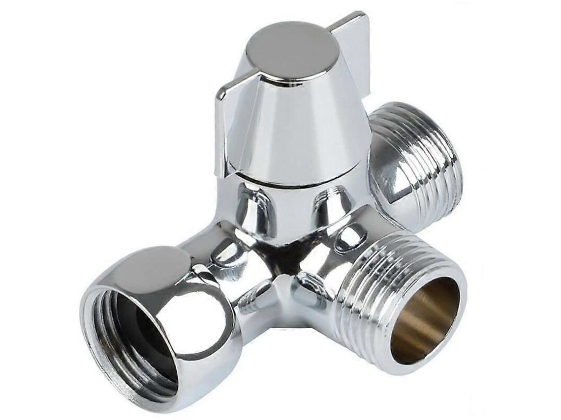 Inverseur 3 Voies Commutateur Vanne Douche Laiton Massif Chrome Poli Compatible Bras Douchette Tuyau