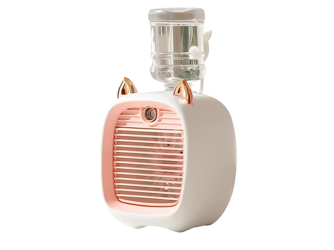 Ventilador portátil Gusshious FC6602 con motor sin escobillas ajustable de 3 velocidades y batería de 2400 mAh, color rosa