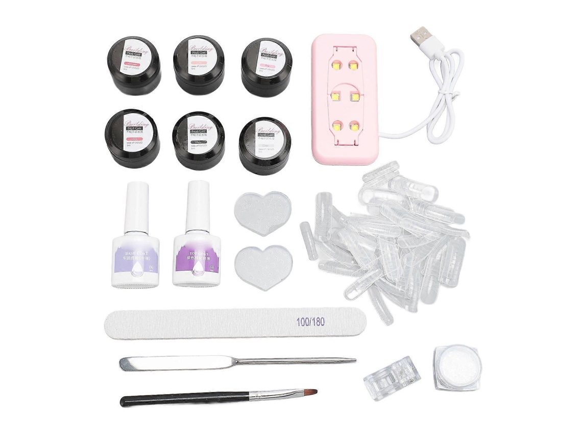 Kit de extensión de uñas modelo 2025 con lámpara UV, fortalecedor de uñas y capa base... NOSTALGIA88