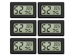 Termómetro Higrómetro Digital Mini, Medidor De Temperatura Y Humedad, Color Negro (paquete De 6 Unidades - Cuadrado)