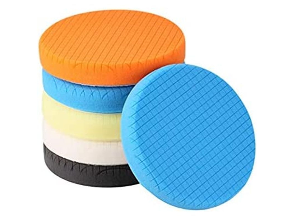 Kit De Espuma Para Pulir, 5 Piezas De 150 Mm/6 Pulgadas Para Lijadora De Coche, Doble Acción Ro/da, Diferentes Durezas.