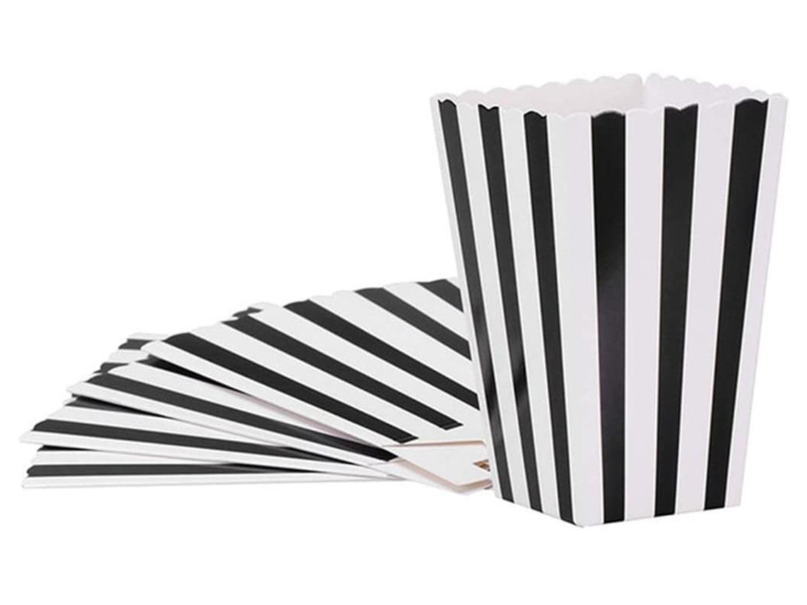 VVJIJILLY Caixas De Pipoca Para Noite De Cinema, Festa De Carnaval, Design Retrô, Biodegradáveis, Fáceis De Montar, 12 X Material De Qualidade Alimentar, Recipi