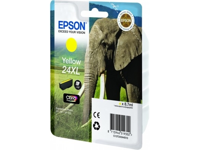 Cartucho de tinta EPSON Série 24XL Elefante Claria Photo HD