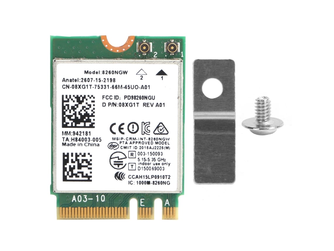 Tarjeta De Red Inalámbrica De Doble Banda 2.4g/5g Bluetooth V4.2 Para Dell Xps 12 13 15