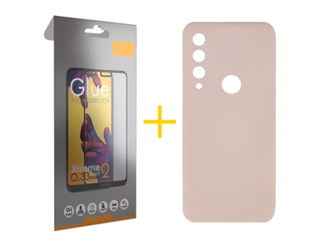 Pack 1 X Película de Vidrio Templado Full Funda GANDY por Huawei P30 Lite Silicona Líquida Rosa GANDY