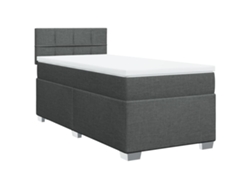 Maison Exclusive - Cama Box Spring Con Colchón Tela Gris Oscuro 100x200 Cm