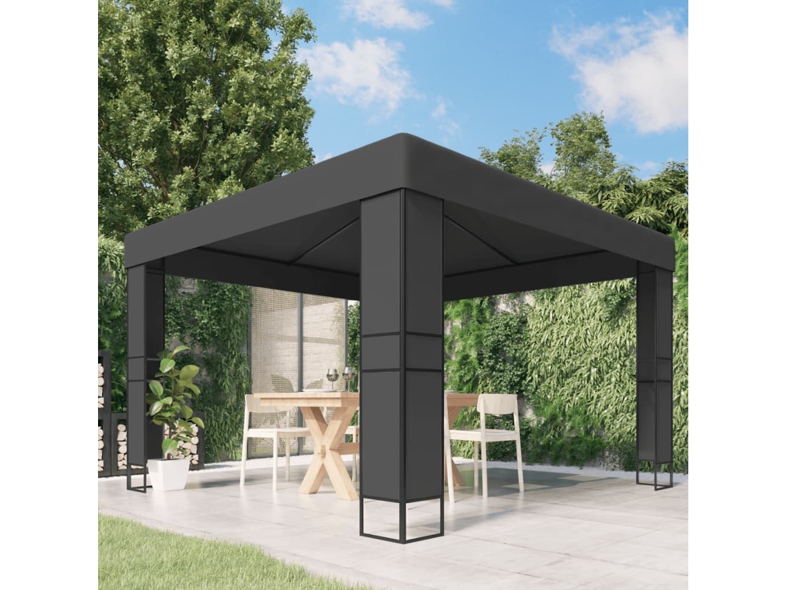 Gazebo con techo doble 3x3 m antracita Wsd117997 Preciosa casa