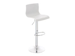 DUDECOR Taburete Alto Hover Cromado Blanco