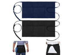RELAVAEV Avental De Cintura Para Cozinhar E Servir, Alças Ajustáveis, Três Bolsos, Design Leve Com Tecido De Secagem Rápida, Meio Avental Resistente A Gotas De