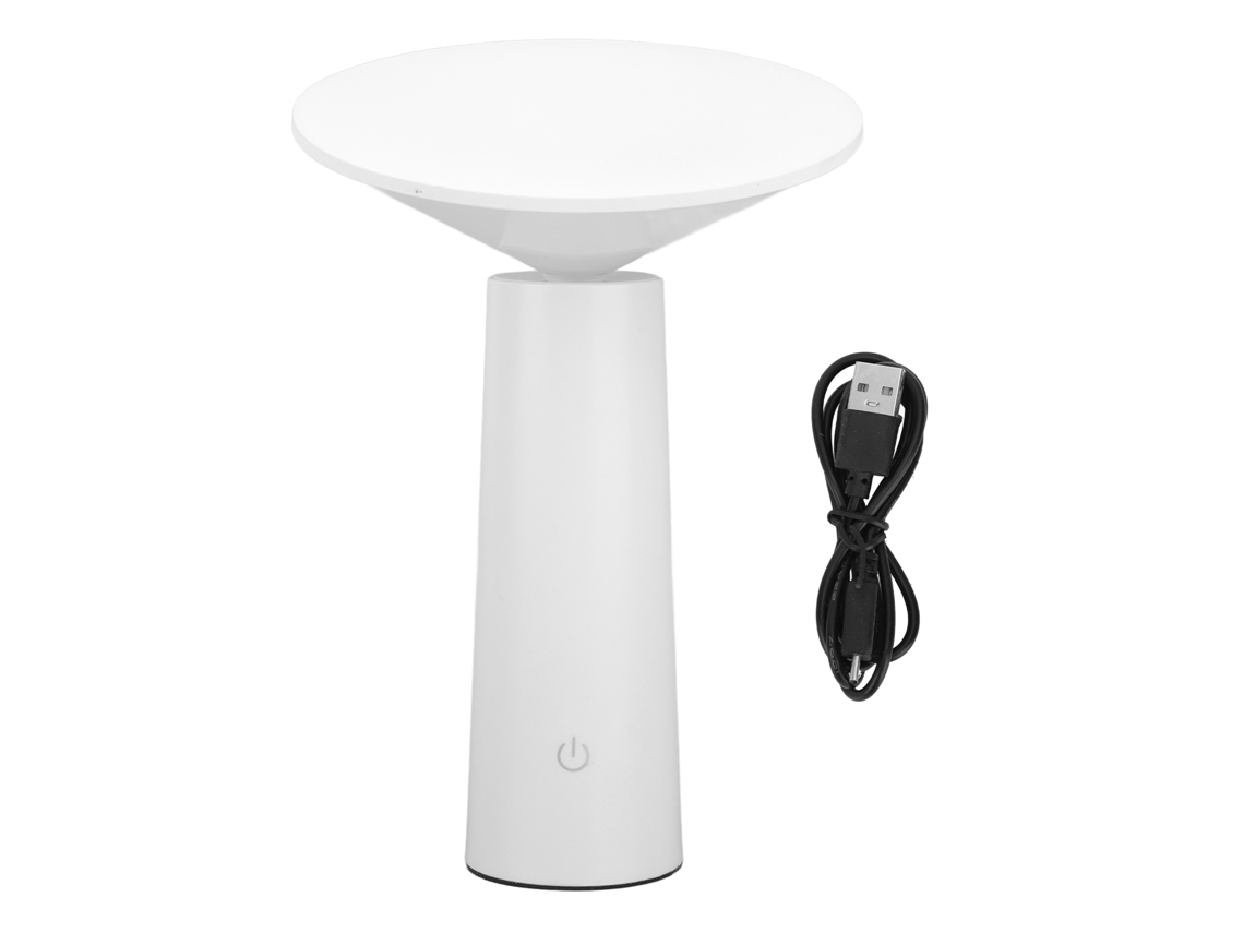 Lámpara de mesa LED recargable 2026 con control táctil, ajustable, protección ocular y batería - Blanca