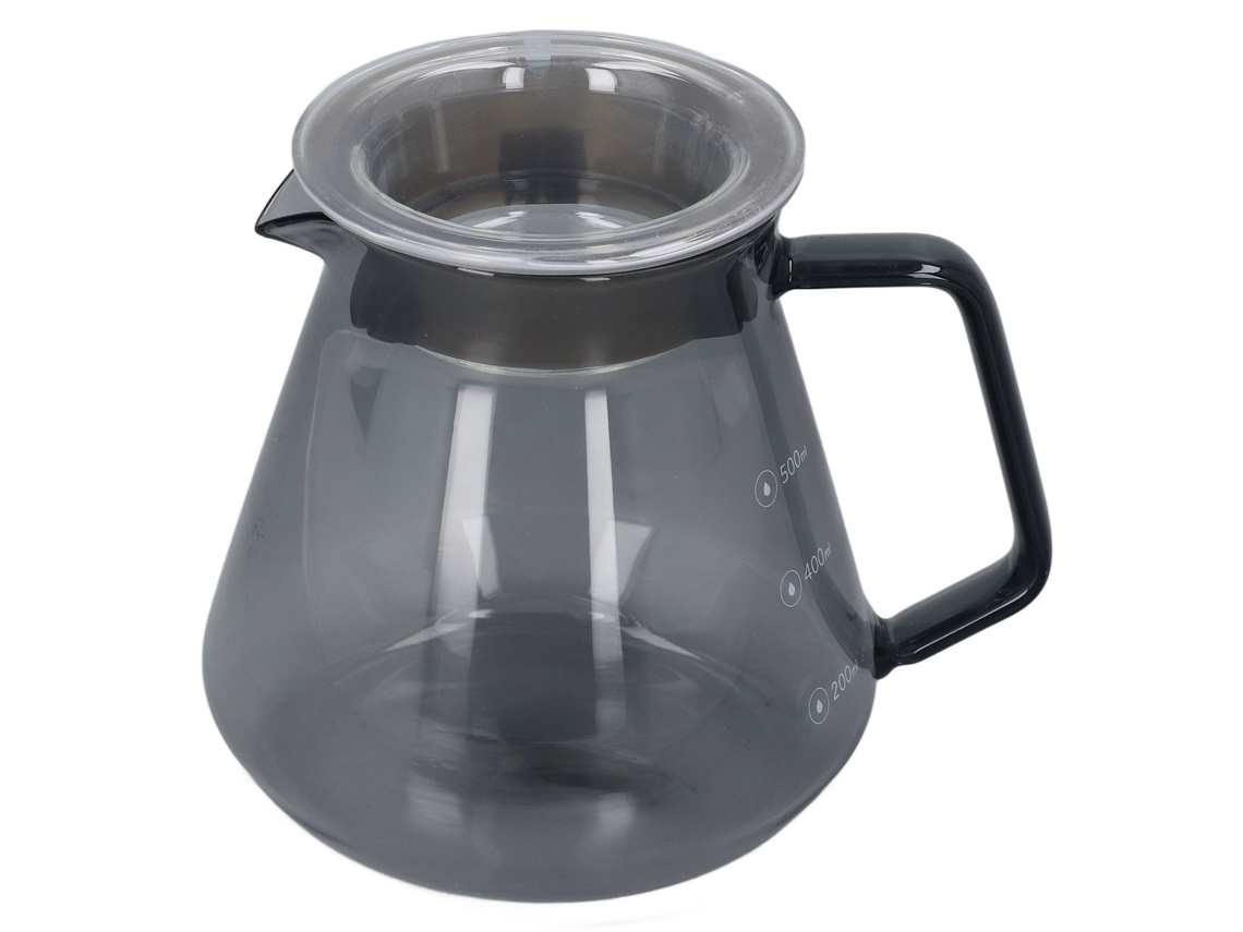 Cafetera de vidrio de silicato de boro de 500 ml, gris galvanizado, para cocina casera