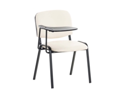 Silla Ken con mesa plegable en símil piel color crema CLP