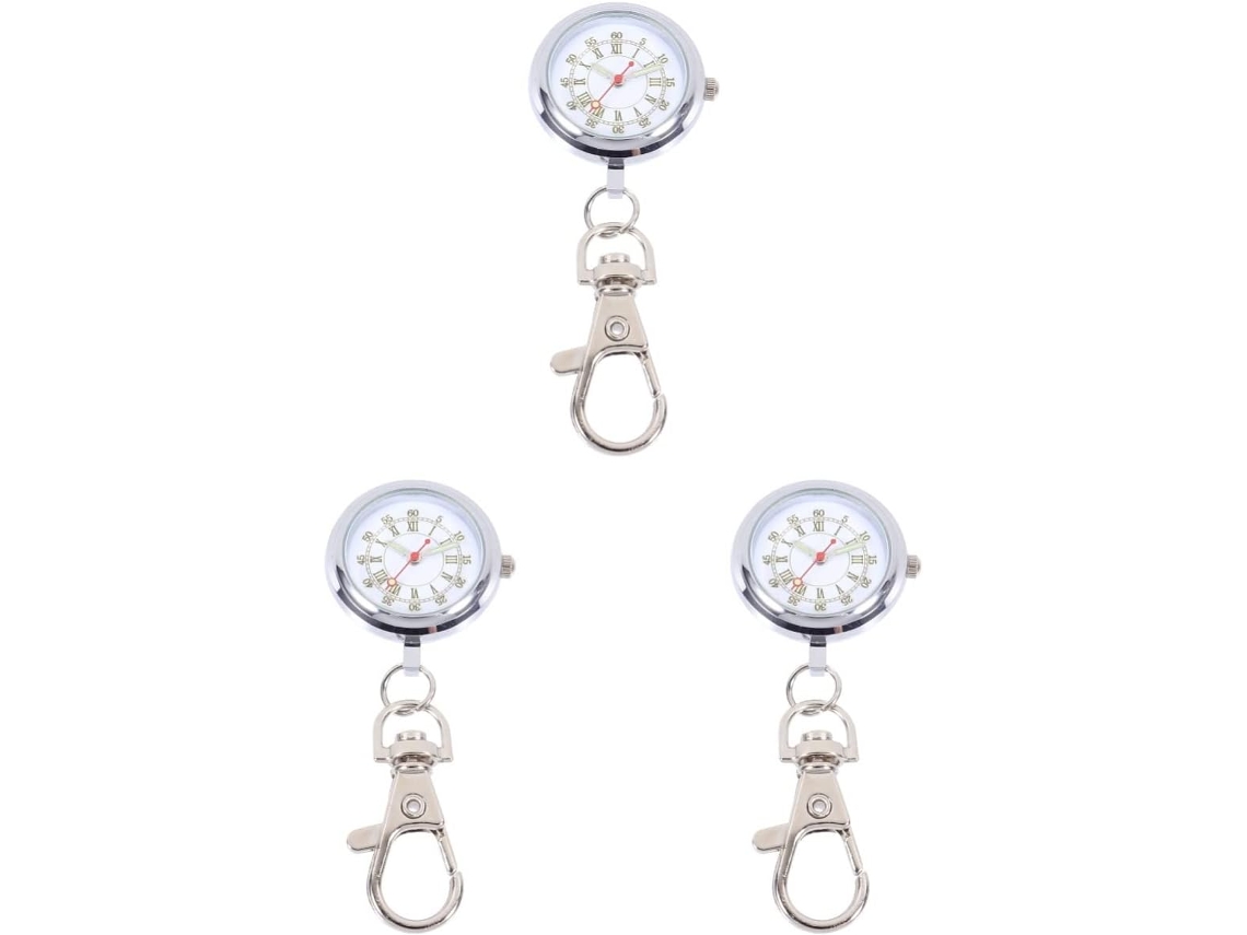 Conjunto 3 Relojes Cuarzo Grandes Llavero Accesorio Práctico Elegante