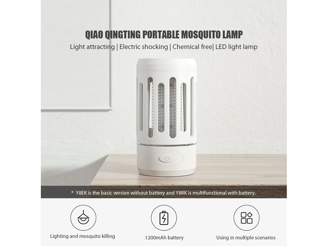 Lámpara antimosquitos Qiao Qingting, portátil, con luz LED, sin químicos, silenciosa, antimosquitos, ideal para oficinas y dormitorios.