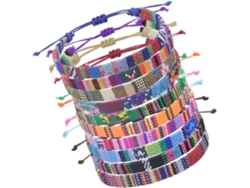 Paquete De 10 Pulseras De Cuerda Tejida Para Mujer, Estilo Étnico, Tela Ligera, Decorativas