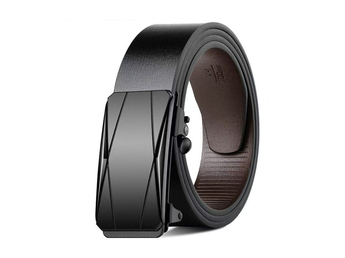 Cinturón de piel sintética para hombre Yuysan, longitud 110 cm, Wy06 - Negro