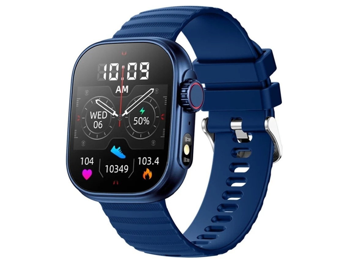 Reloj inteligente con llamadas Bluetooth, pantalla grande de 2,01 pulgadas, control del ritmo cardíaco y de la temperatura corporal, resistente al agua, con LED de fitness Yizhood