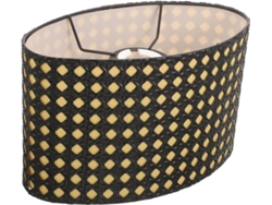 Lámpara De Mesilla Y De Pie Ovalada De Metal Hueco, Diseño Esculpido Con Forro Amarillo, Fácil De Instalar.