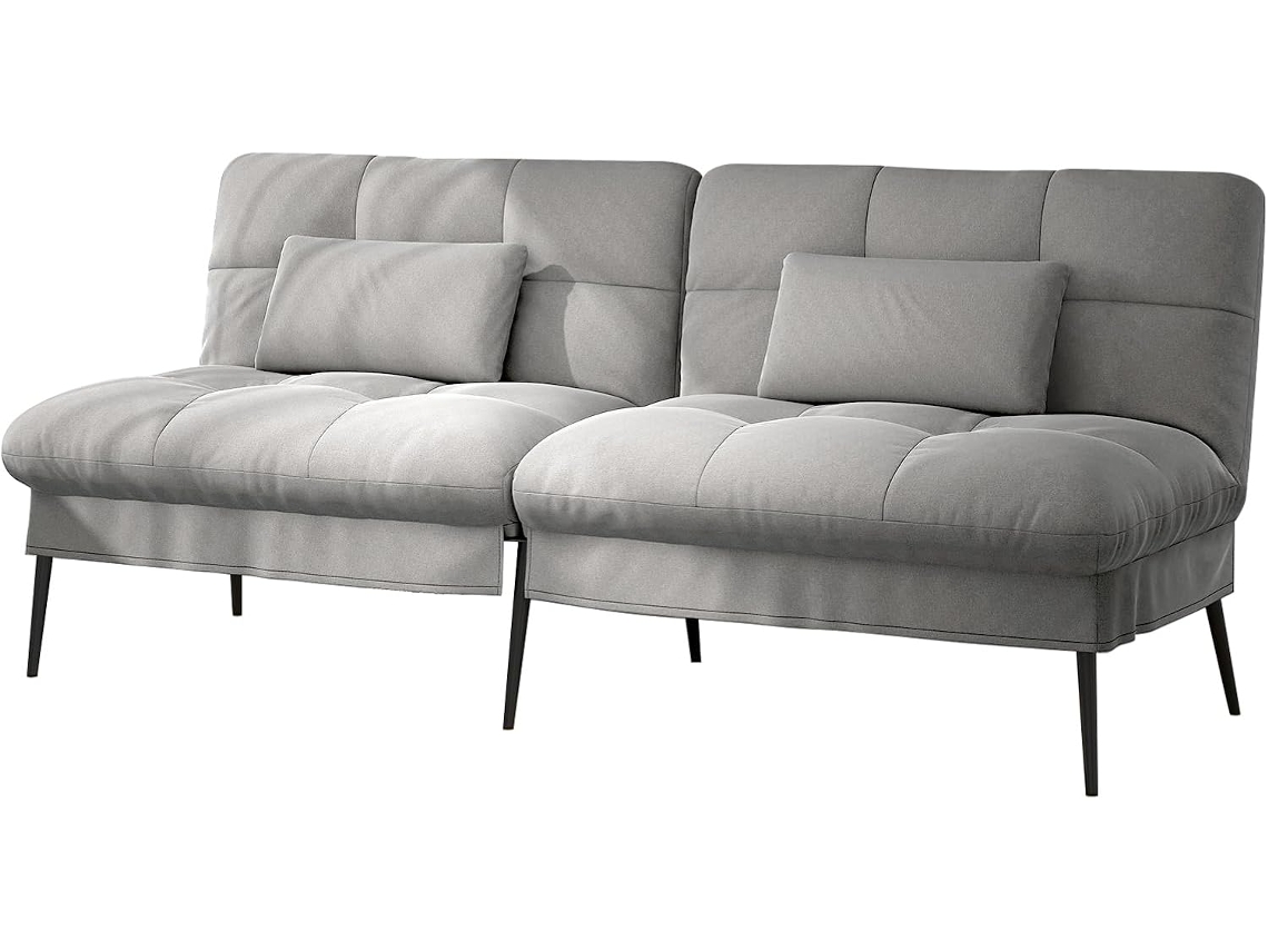 Sofá Cama con Función para Dormir COMHOMA, Sofá para Invitados de 3 Plazas Gris