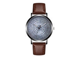 Reloj De Pulsera Analógico De Aleación Con Cuadro Redondo Y Movimiento De Cuarzo Para Hombres Color Café Oscuro