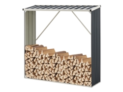 Soporte para leña Kalmar Sistema Clipping acero galvanizado 155 x 45 x 157 cm - Gris antracita CASA.PRO
