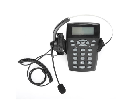 HURRISE Teléfono con cable Ht810 con auriculares Teléfono con cable para centro de llamadas Ht810 con auriculares omnidireccionales